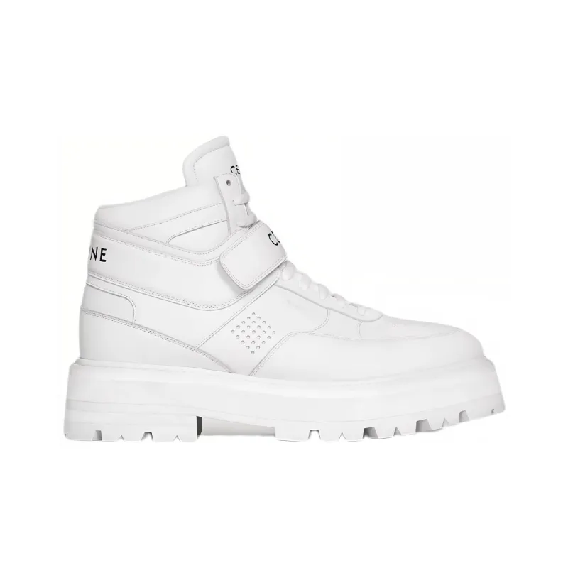 CELINE High Top Stylish Skateboarding Shoes Men's White-1
