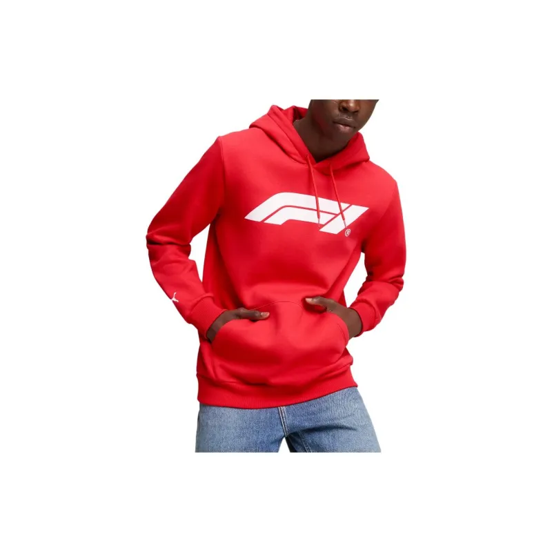 PUMA F1 F1® ESS Logo Fleece Hoodie Men Sweatshirt Men's Red-2