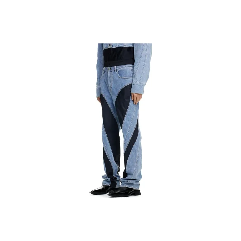 Mugler H&M Spiral Panel Jeans Mens-2