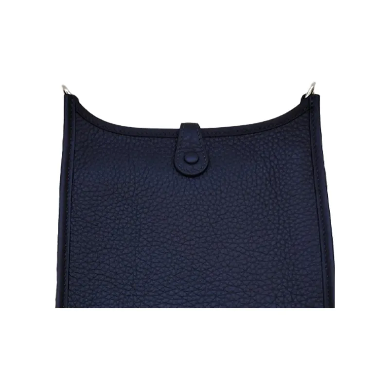 HERMES Evelyne Clemence Bullock Leather Ivorie Crossbody Bag Shoulder Bag Women's Navy Blue & Indigo & Zanzibar Blue-8