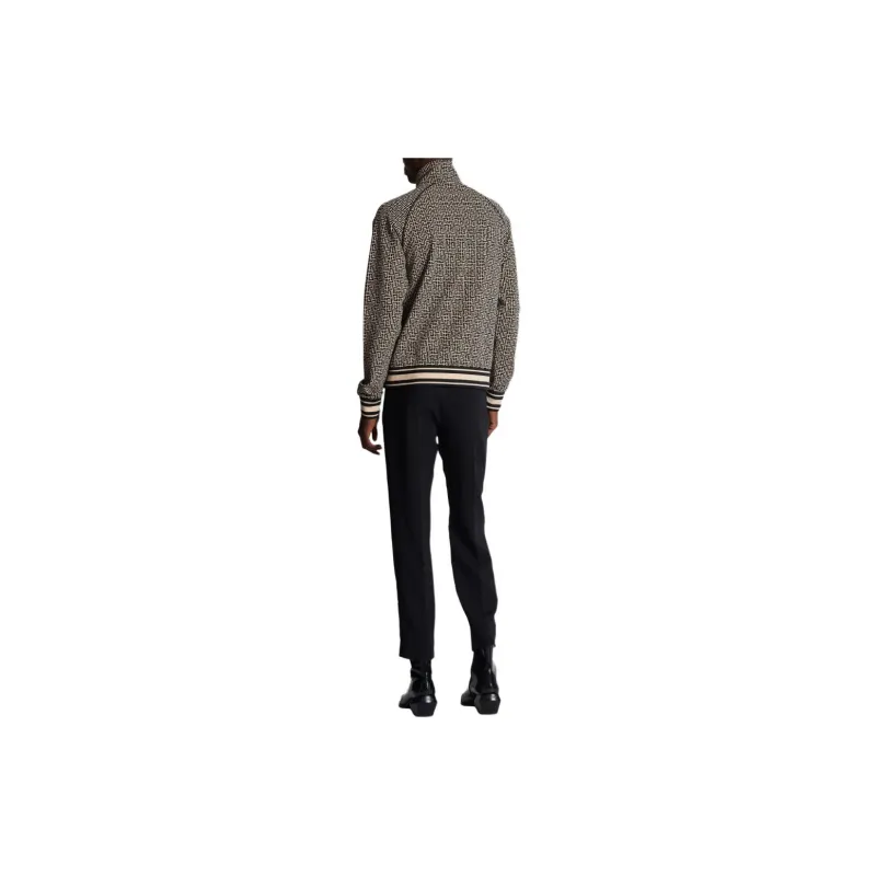 BALMAIN Monogram jacquard Zip up Bomber Jacket-2