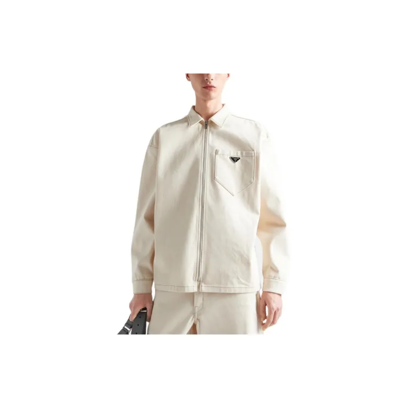 PRADA SS23 Denim Jacket Men's Beige-1
