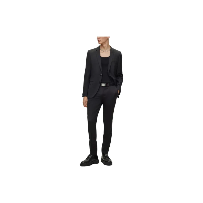 HUGO BOSS FW23 Extra-Slim-Fit Suit In Wool Business Suits Men's Black-1