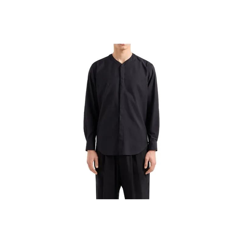 GIORGIO ARMANI Asv V neck Shirt In Cotton And Silk-1