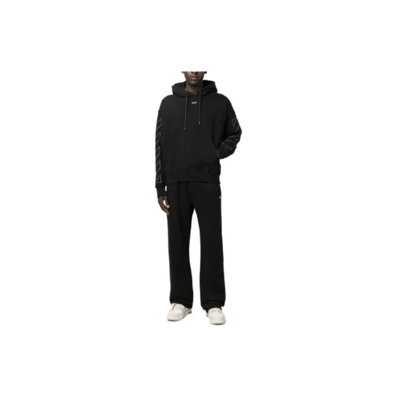 OFF-WHITE Arrows-embroidered Cotton Hoodie-2