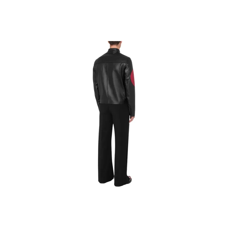 MOSCHINO Heart-print Leather Jacket-2