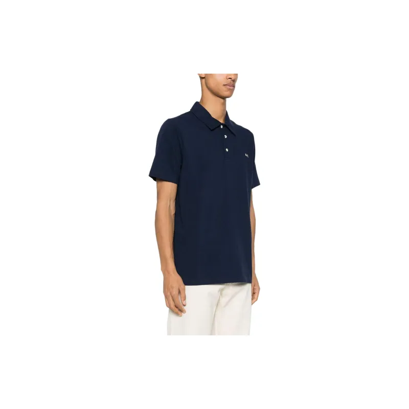 A.P.C . Logo Embroidered Short Sleeved Polo Shirt-3