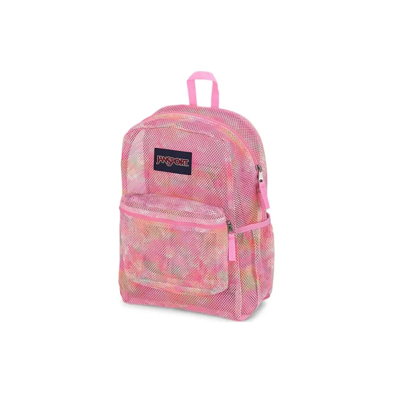 JanSport Recycled Polyester Mesh Backpack Unisex Neon Daisy-1
