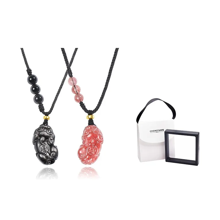 CHIEMOT Obsidian Necklaces Unisex-1