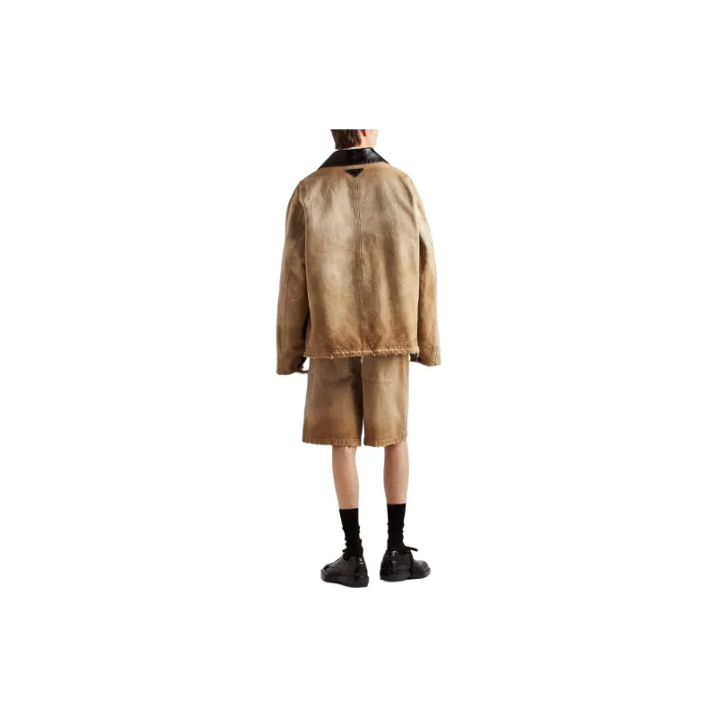 PRADA SS24 Denim Jacket Men's Sandy Beige-2