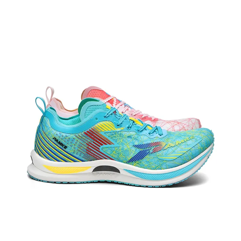 PANKE Running Shoes Unisex Low Top Mismatched Peacock Blue+Cherry Blossom Pink-1