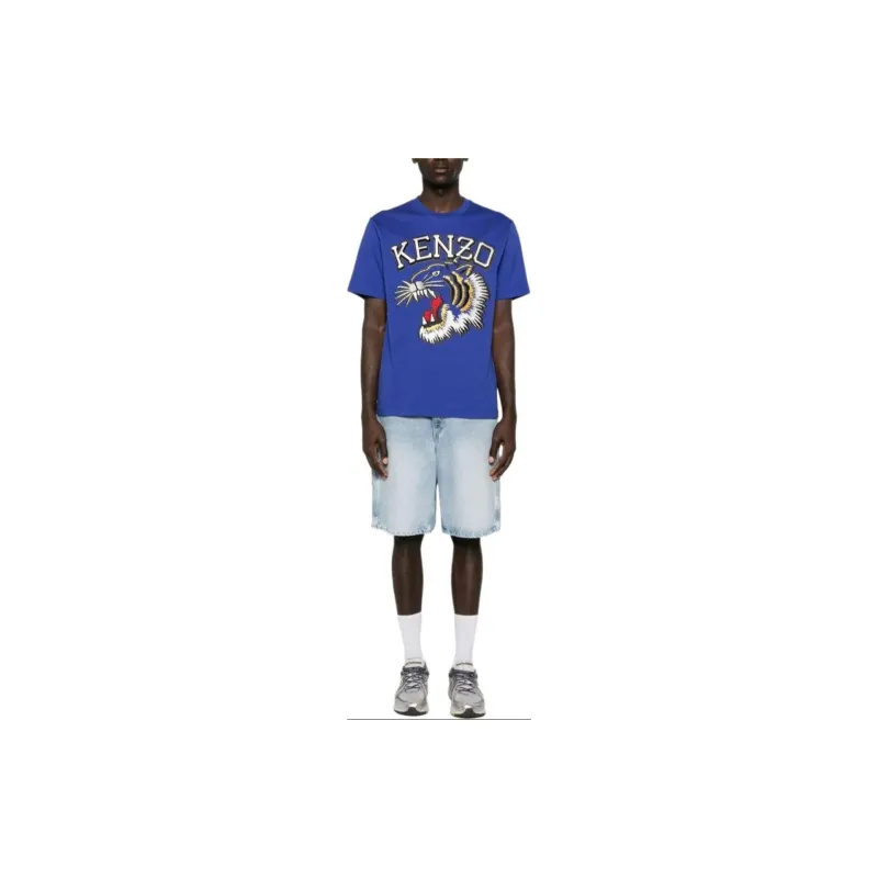 KENZO Tiger Embroidered Crewneck T Shirt-2