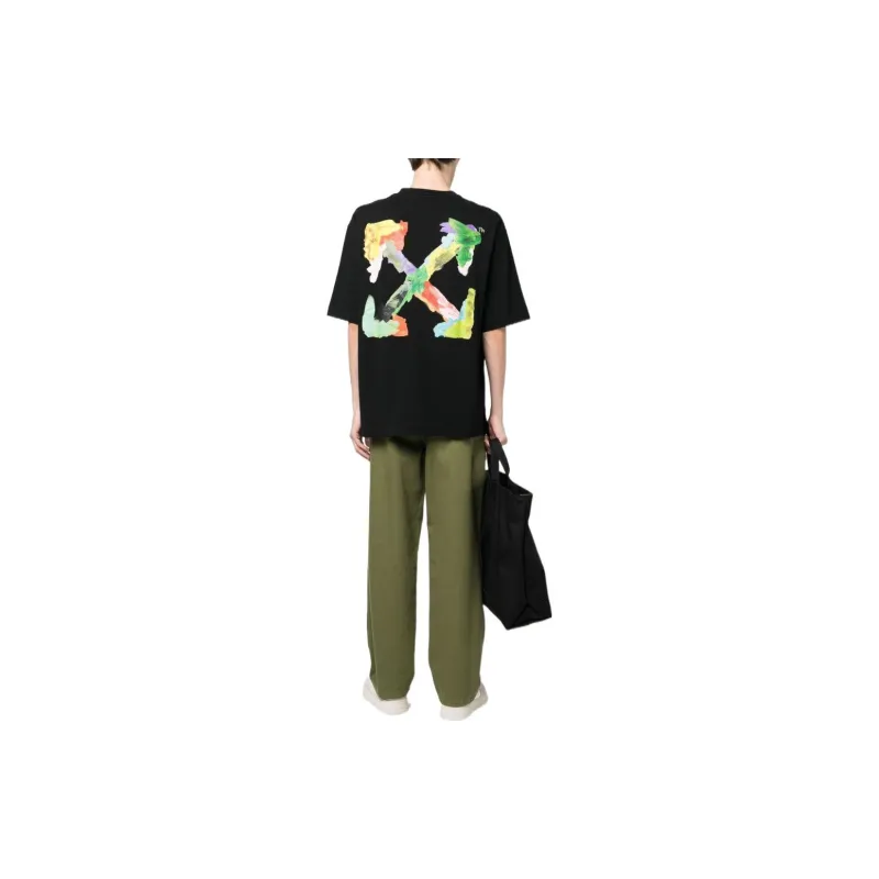 OFF WHITE Brush Arrows Slim Logo Print Skate T shirt-3