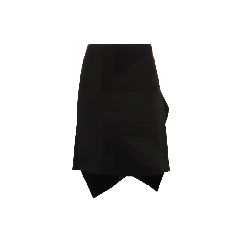 Burberry Flag Intarsia Satin Skirt 'Black'-2