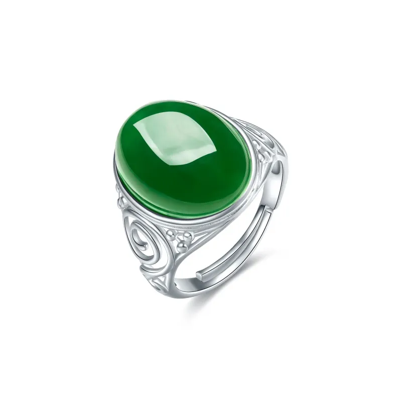 TAMINA Hetian Jade Rings Women's Jasper-0