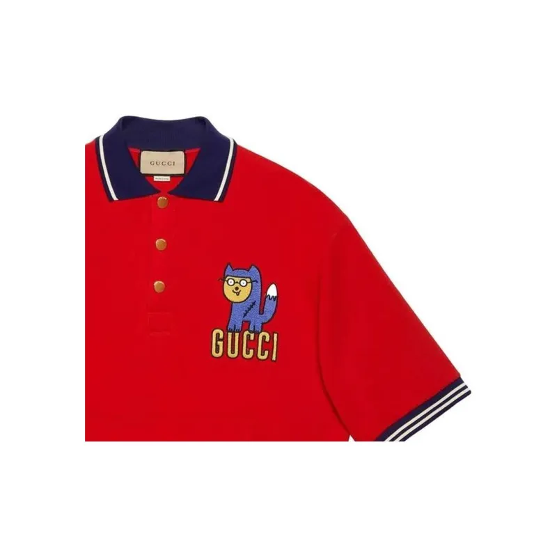 GUCCI FW22 Polo Shirt Men's Red-4