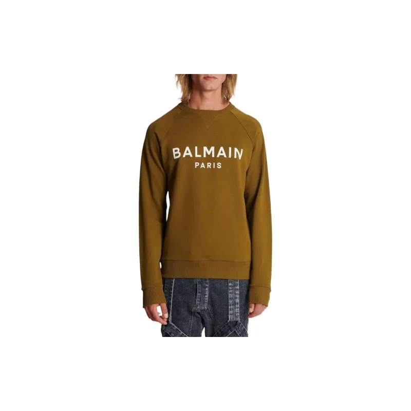 BALMAIN Logo Print Crewneck Sweatshirt-1