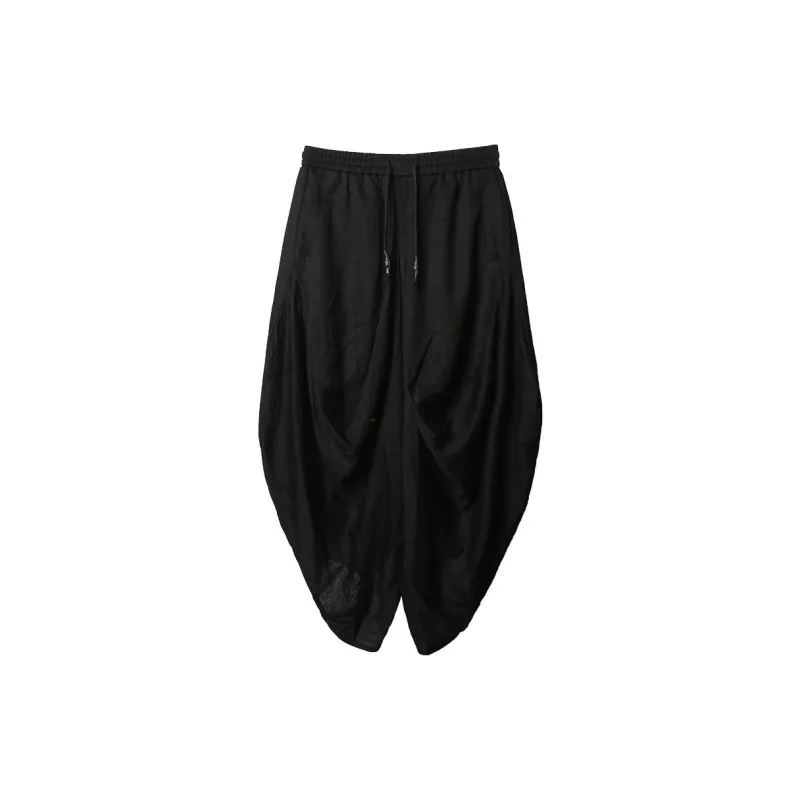 RAYSHOW Casual Pants Men's Black-2