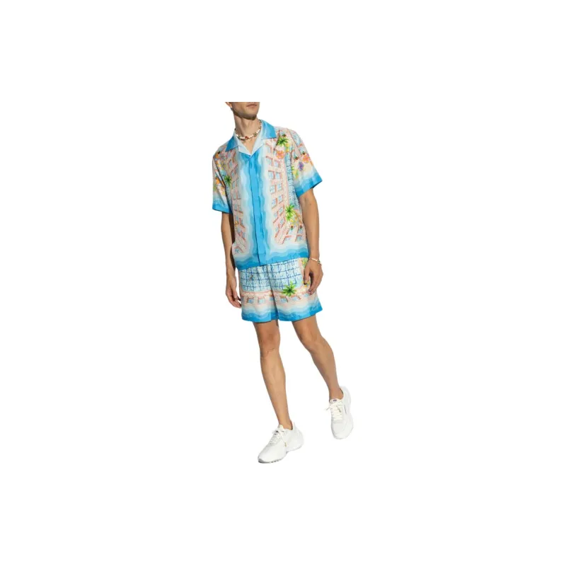 CASABLANCA Silk Shorts With Drawstrings-1