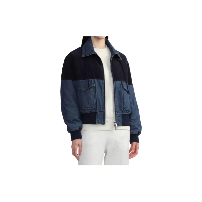 FIVE CM Logo appliqué Panelled Bomber Jacket-5