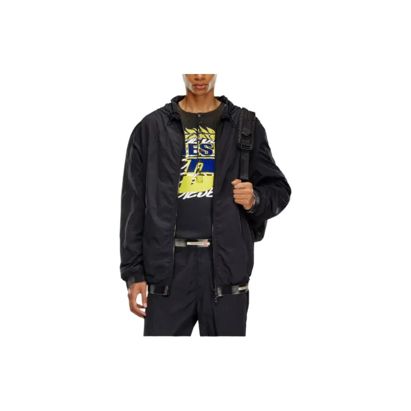 DIESEL J Post Recycled Zip up Hooded Jacket-3