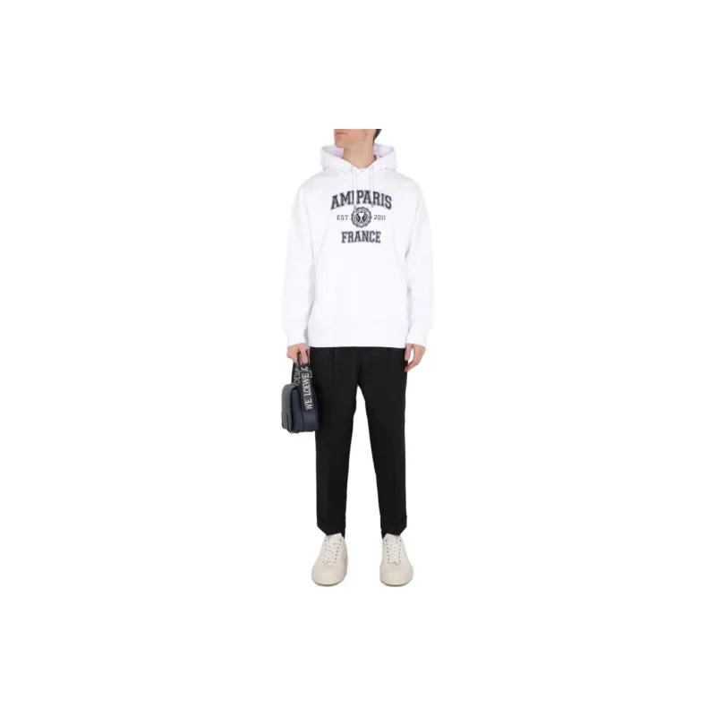 AMIPARIS Paris Logo Printed Long Sleeved Drawstring Hoodie-2