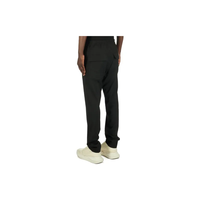 RICK OWENS/RO Drawstring Slim Long In Black Light Wool Casual Pants Men's Black-3