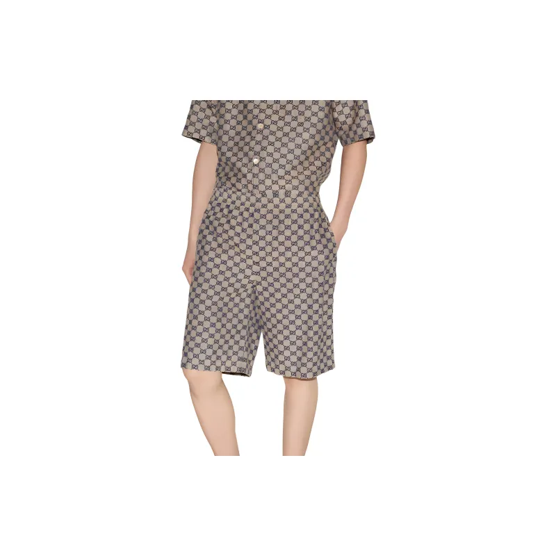 GUCCI Gg Linen Blend Shorts-3