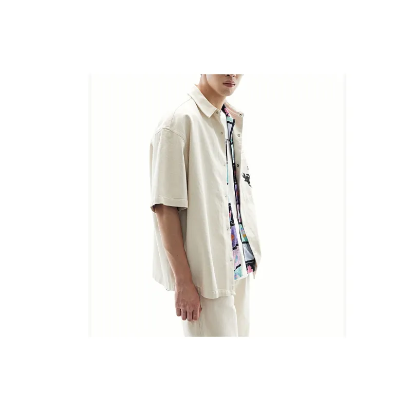 H&M Shirt Men's Cream Color / Rick And Morty-2