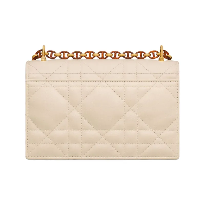 DIOR Lambskin Portable Crossbody Bag, Shoulder Bag Mini Women's Gray Ivory-2