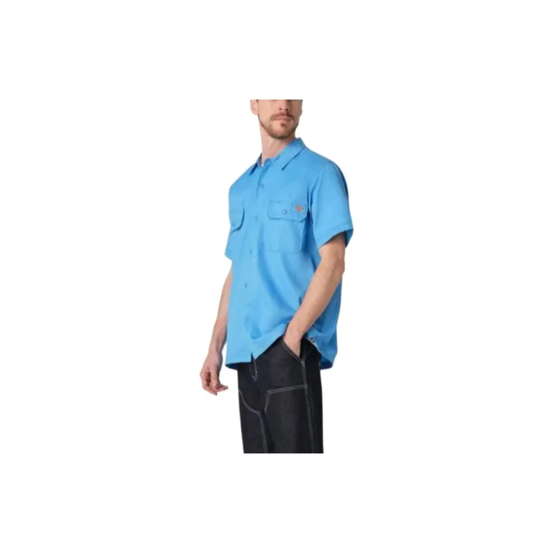 Dickies Madras Short Sleeve Work Shirt Shirt Men's Blue-3