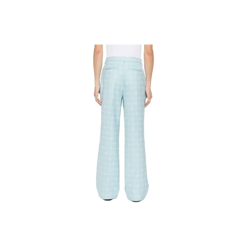 CASABLANCA Logo windowpane Straight Trousers-3