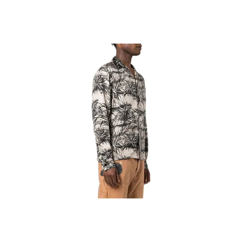AMIRI Floral Aloha Long Sleeve Bowling Shirt-3