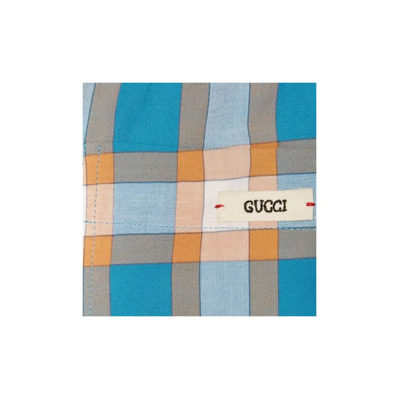 GUCCI Casual Shorts Men Blue Orange-3