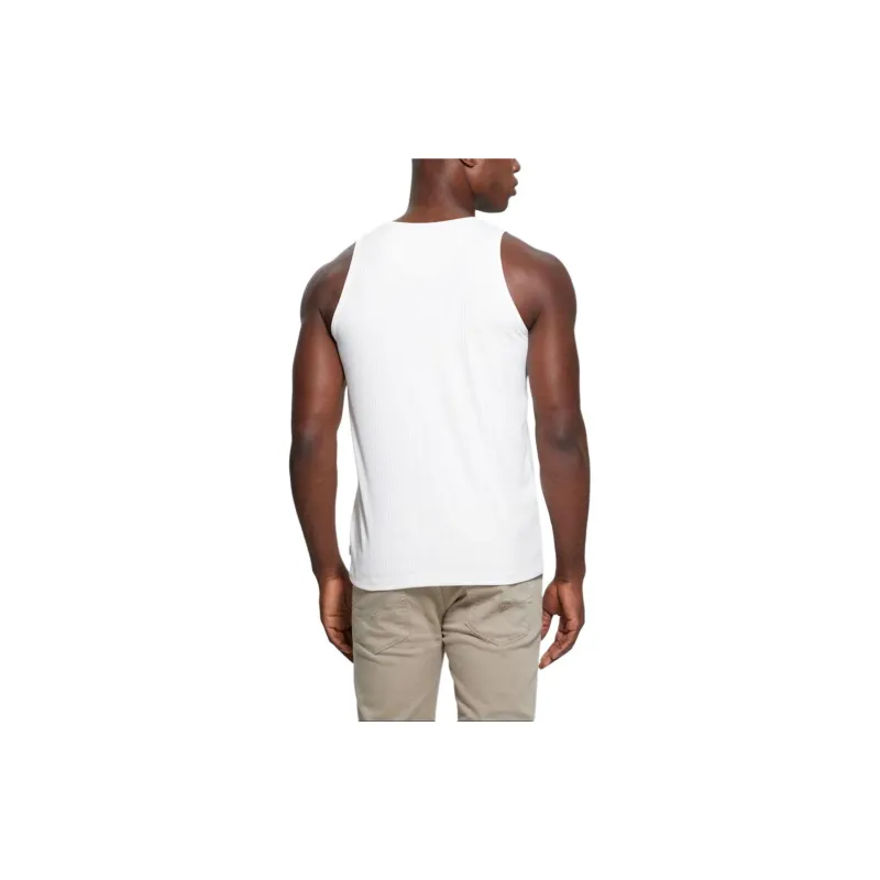 GUESS Eco Cyrus Ribbed Tank Tank Tops Men's White-2