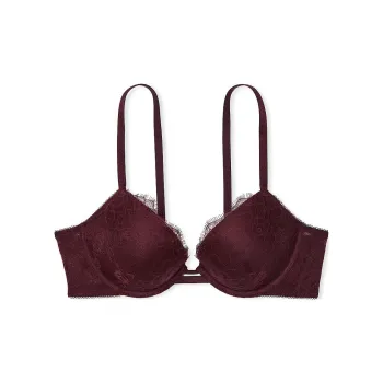 Victoria's Secret Very Sexy Rose Lace Push-Up Bra / Burgundy Brown Bra Women's Burgundy Brown