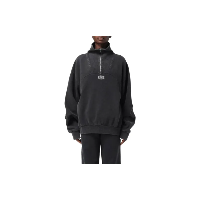 Rotate Logo-embroidered Half-zip Sweatshirt-2