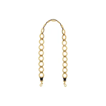 REBECCA MINKOFF Leather Metal Bag Shoulder Strap Women's Gold & Black
