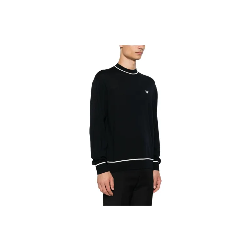 EMPORIO ARMANI Virgin wool Jumper With Jacquard Logo Detail-3