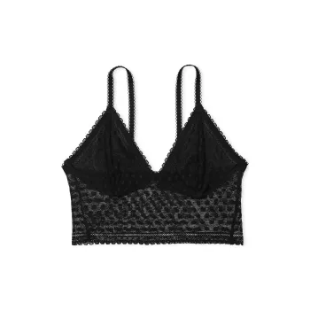 Victoria's Secret PINK Bralettes & Bra Tops Wink Unlined Longline Bralett/PB Bra Women's Pure Black