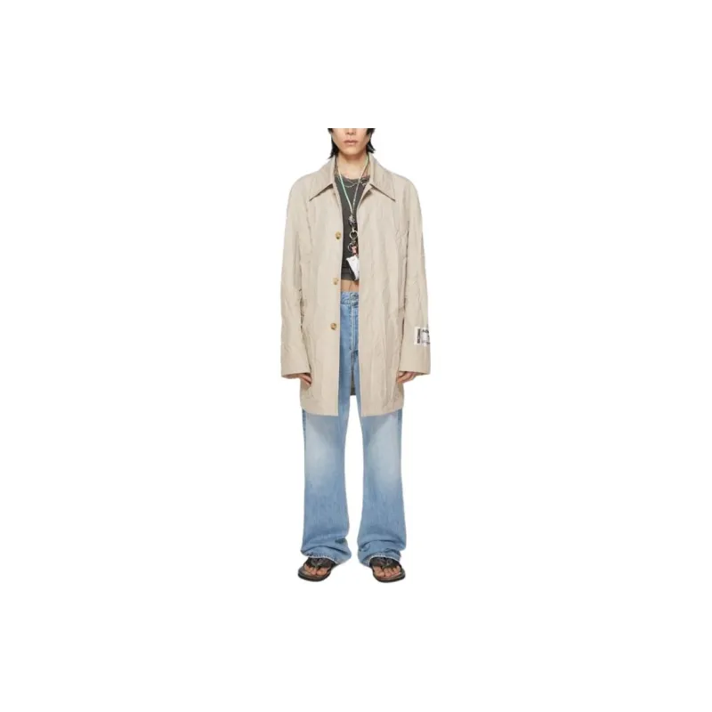 Acne Studios Crinkled Buttoned Trench Coat-1