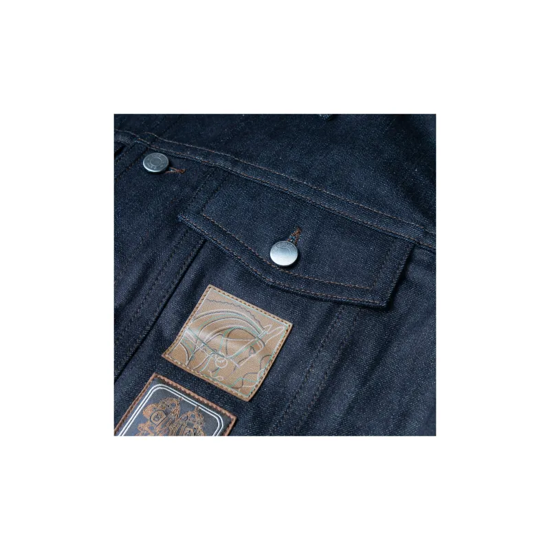 HERMES SS23 Denim Jacket Men's Navy Blue-4