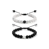 Volcanic Stone White Turquoise Rope Bracelet 1 Pair
