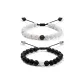 Volcanic Stone White Turquoise Rope Bracelet-1 Pair