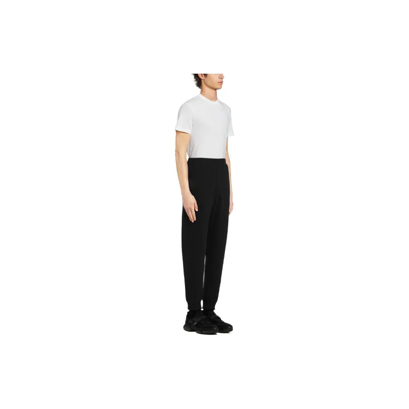 PRADA SS21 Knitted Sports Pants Men's Black-3