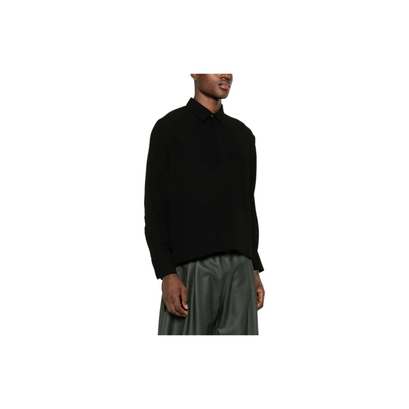 Ami Paris Long sleeve Twill Polo Shirt-2