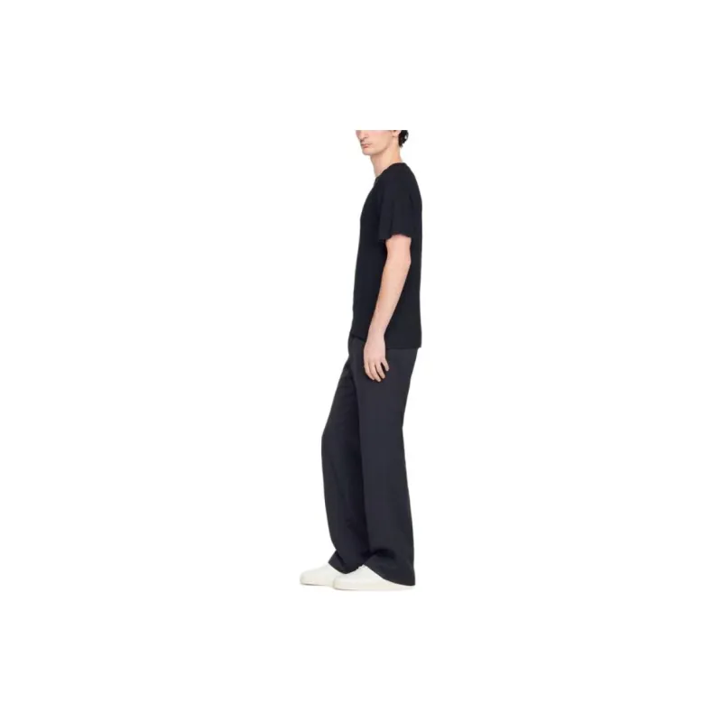 Sandro Round neck Linen T shirt-3