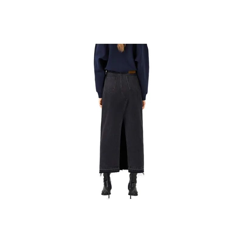 2XIST Denim Long Skirts Women's Black Gray Color-1