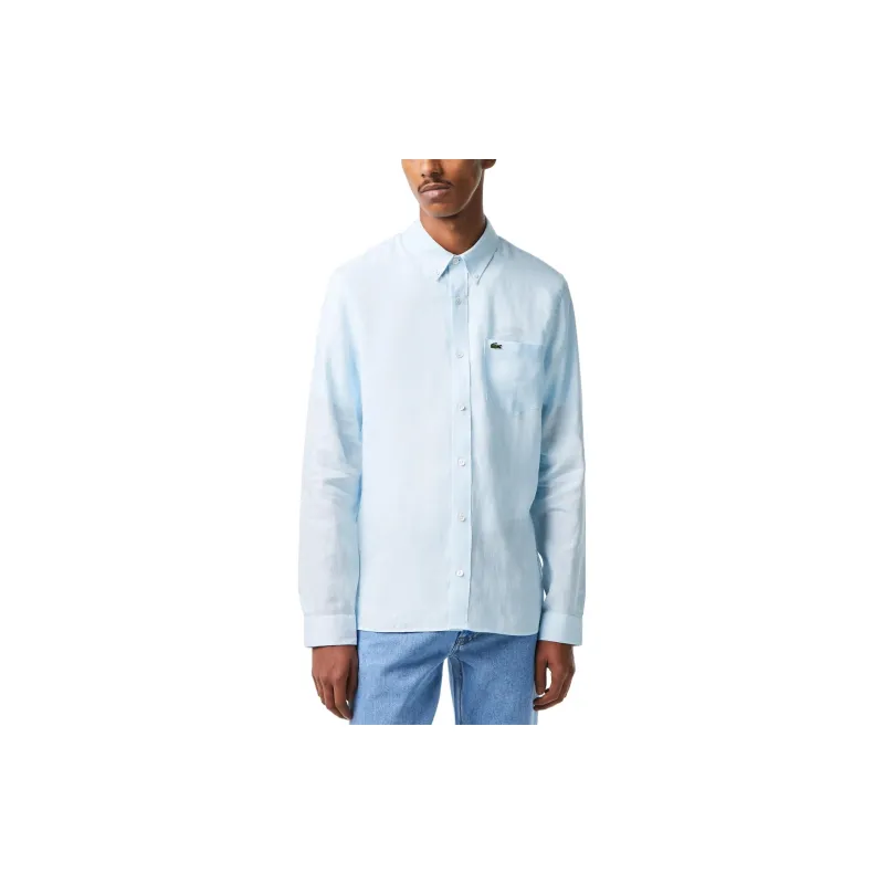 LACOSTE Logo embroidered Linen Shirt-1
