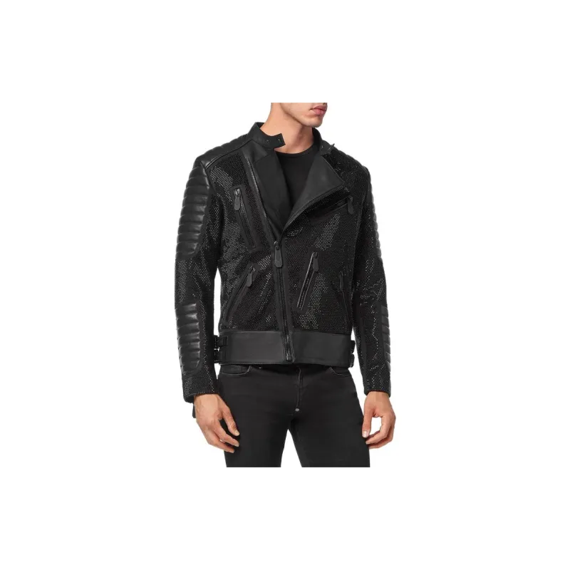 PHILIPP PLEIN Leather Disco Biker Jacket-2